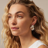 Blossom Hoops - Silver+ Pearl