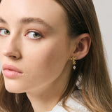Gladys Earrings - Gold + Pearl