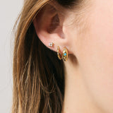 Teddi Sleepers Sterling Silver - Gold + Turquoise
