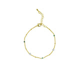 Rosa Pearl Bracelet Green - Gold