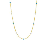 Rosa Pearl Necklace Turquoise - Gold