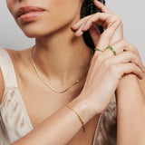 Trixie Crystal Ring Sterling Silver - Gold/Green