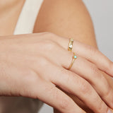 Yumi Turquoise Ring Sterling Silver - Gold