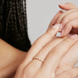 Theodora Crystal Ring Sterling Silver - Gold/Pink