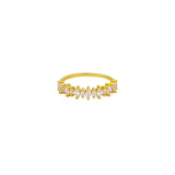 Wendy Crystal Ring Sterling Silver - Gold/Crystal
