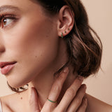 Trixie Crystal Ring Sterling Silver - Gold/Green