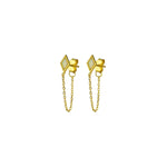 Edda Chain Earrings Sterling Silver - Gold - Jolie & Deen 