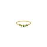 Emerald Crystal Cassia Ring Sterling Silver - Gold - Jolie & Deen