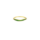 Trixie Crystal Ring Sterling Silver - Gold/Green