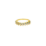 Theodora Crystal Ring Sterling Silver - Gold/Blue