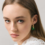 Nyla Earrings - Gold + Green