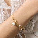 Kendall Bracelet - Gold + Pearl