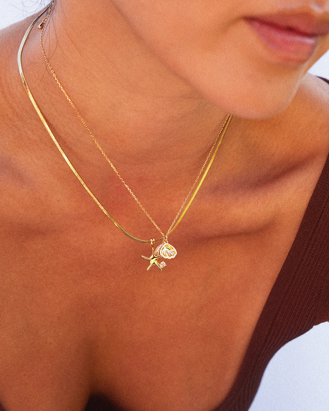 Starfish Snake Chain Necklace - Jolie & Deen 
