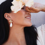 Flower Pearl Earrings - Jolie & Deen 
