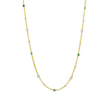 Rosa Pearl Necklace Green - Gold
