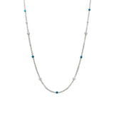 Rosa Pearl Necklace Turquoise - Silver