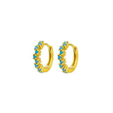 Marnie Sleepers Sterling Silver - Gold/Turquoise
