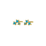 Pamela Studs Sterling Silver - Gold/Turquoise