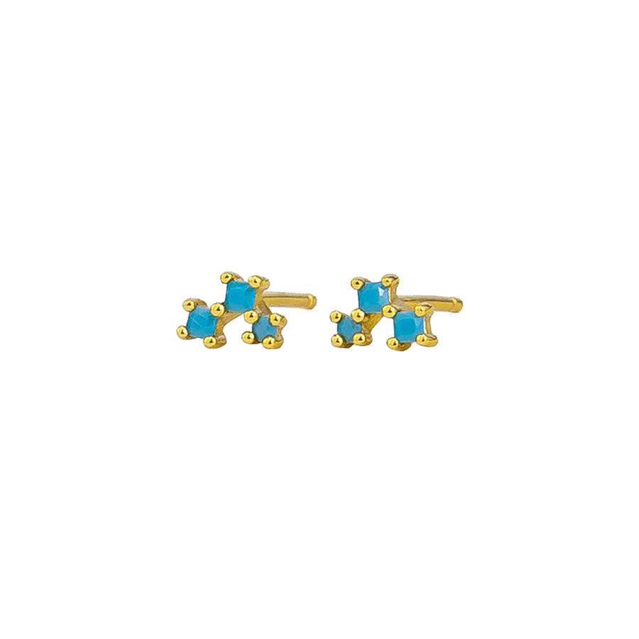 Turquoise Pamela Studs Sterling Silver - Gold