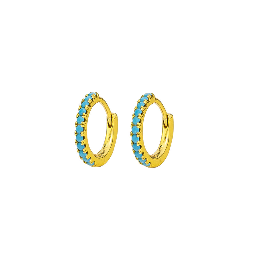 Turquoise Rayana Sleepers Sterling Silver - Gold