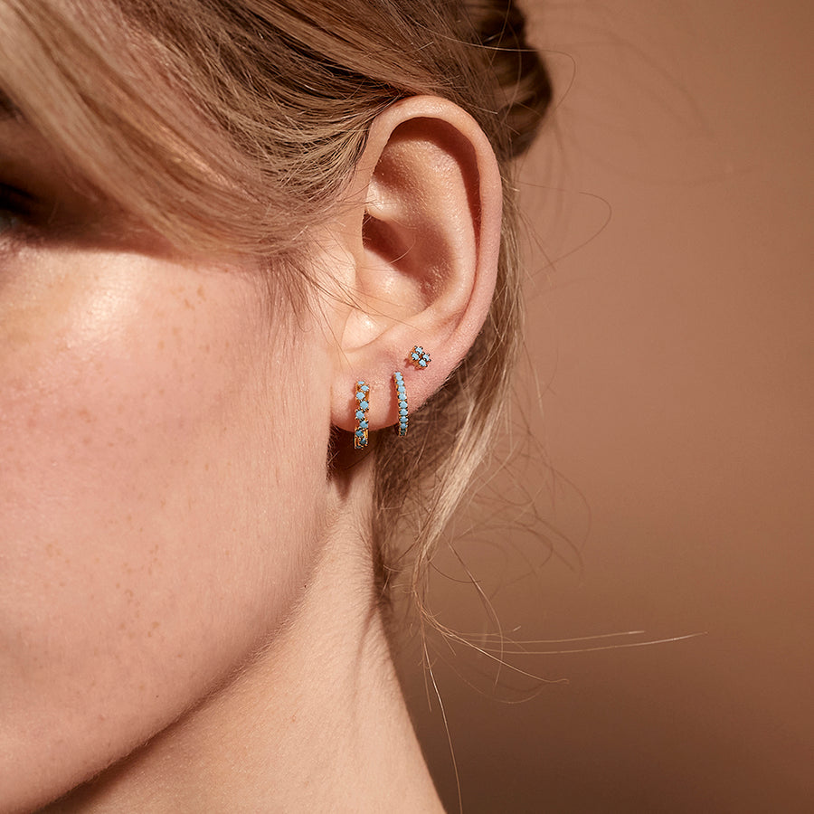 Turquoise London Studs Sterling Silver - Gold