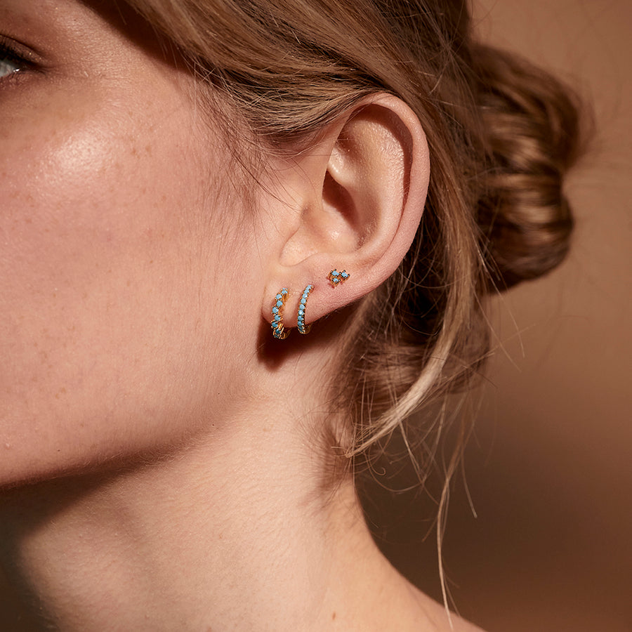 Turquoise Marnie Sleepers Sterling Silver - Gold