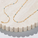 Rosa Pearl Necklace Turquoise - Gold