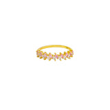 Theodora Crystal Ring Sterling Silver - Gold/Pink