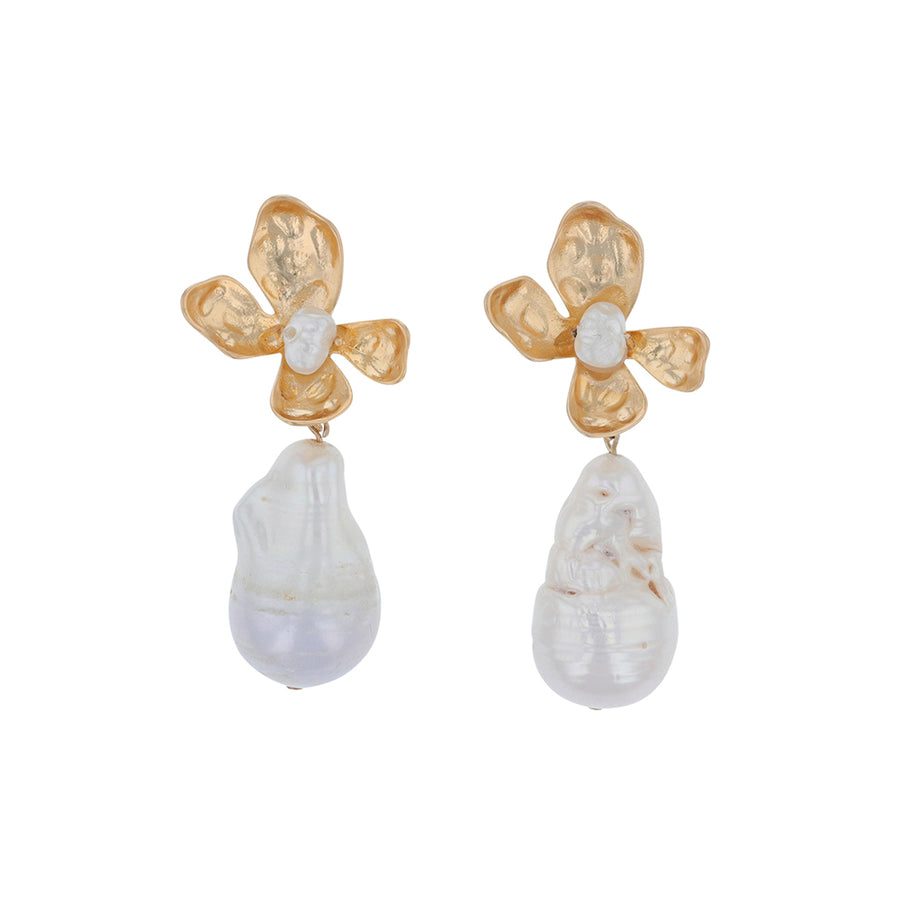 Flower Pearl Earrings - Jolie & Deen 