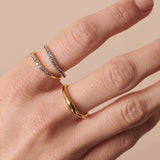 Trixie Crystal Ring Sterling Silver - Gold/Blue