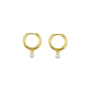 Chantal Pearl Sleepers Sterling Silver - Gold - Jolie & Deen 