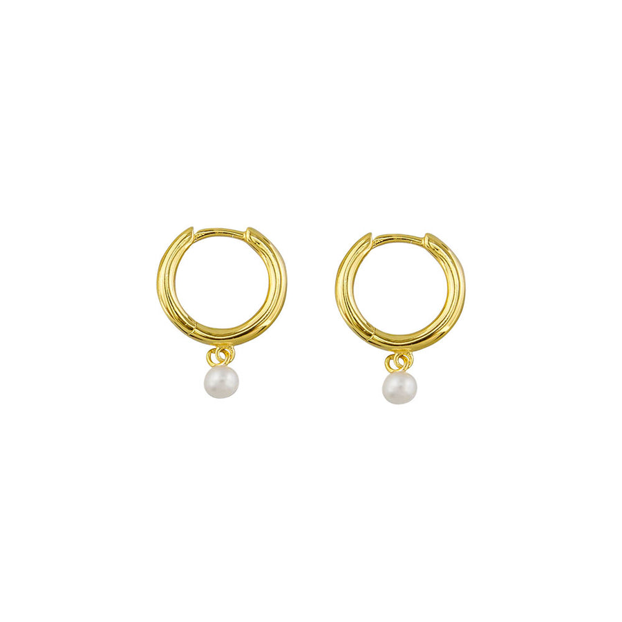 Chantal Pearl Sleepers Sterling Silver - Gold - Jolie & Deen 