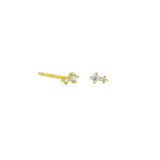 Cielo Studs Sterling Silver - Gold/Crystal