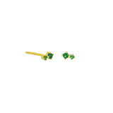 Cielo Studs Sterling Silver - Gold/Green