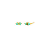 Greta Turquoise Studs Sterling Silver - Gold