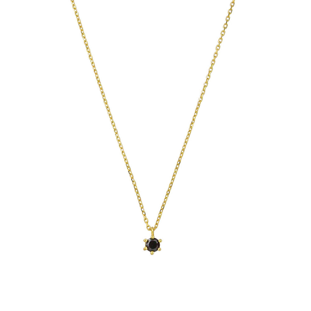 Black Ariel Necklace Sterling Silver - Gold - Jolie & Deen 